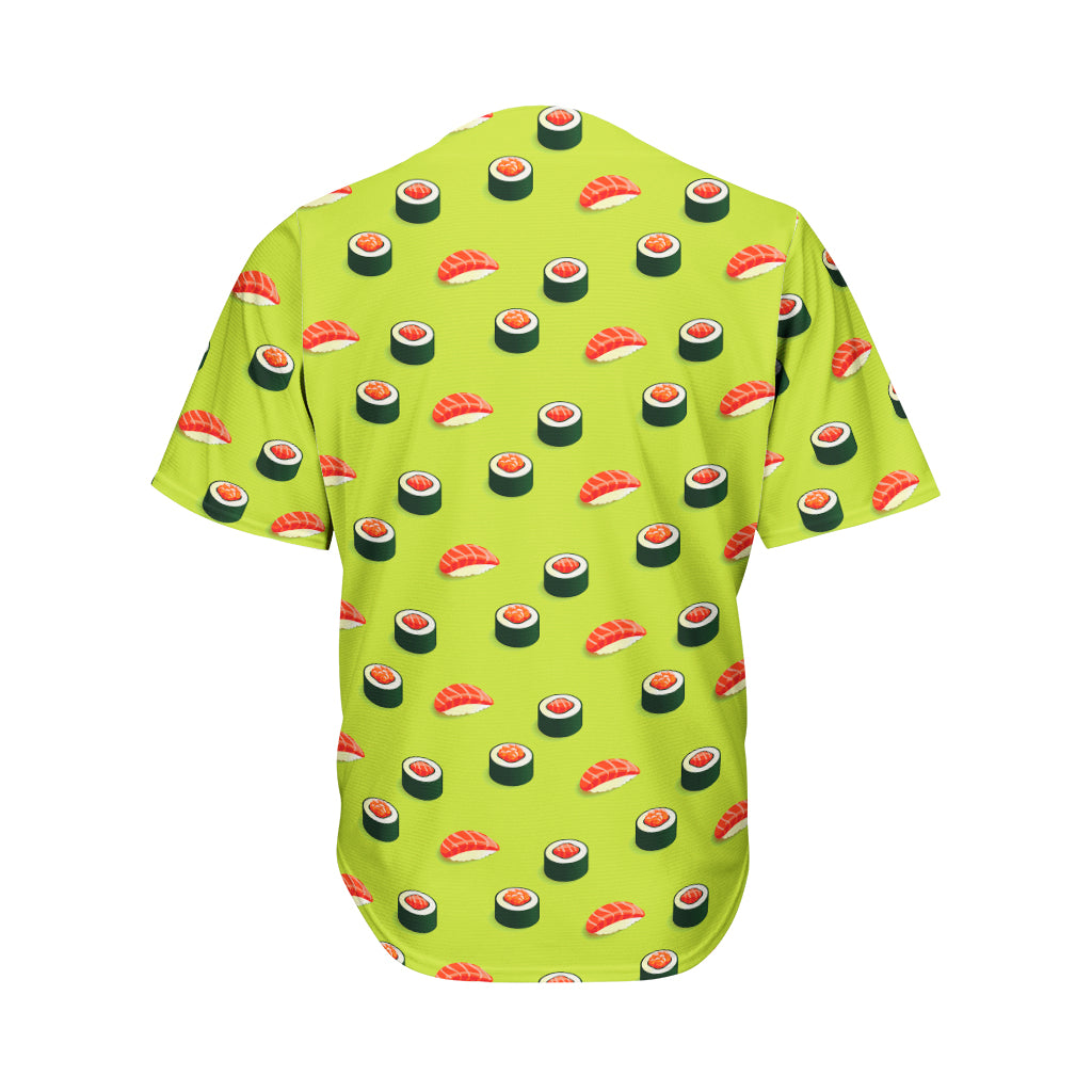 Salmon Sushi And Rolls Pattern Print Men's Baseball Jersey