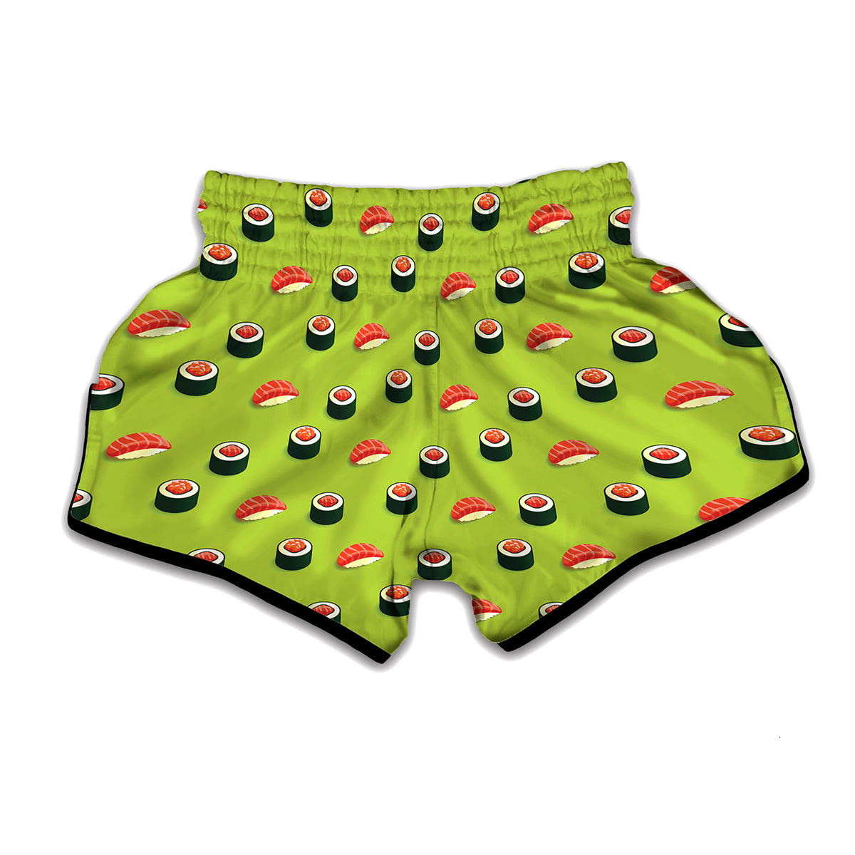 Salmon Sushi And Rolls Pattern Print Muay Thai Boxing Shorts