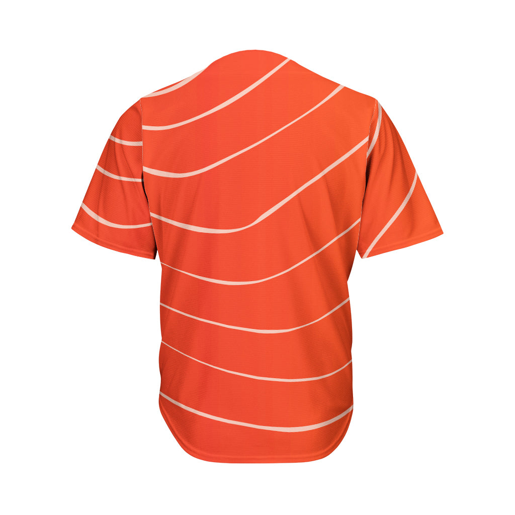 Salmon Texture Print Men's Baseball Jersey