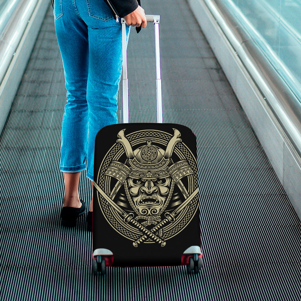 Samurai Warrior Mask Print Luggage Cover