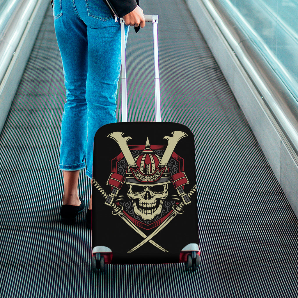 Samurai Warrior Skull Print Luggage Cover
