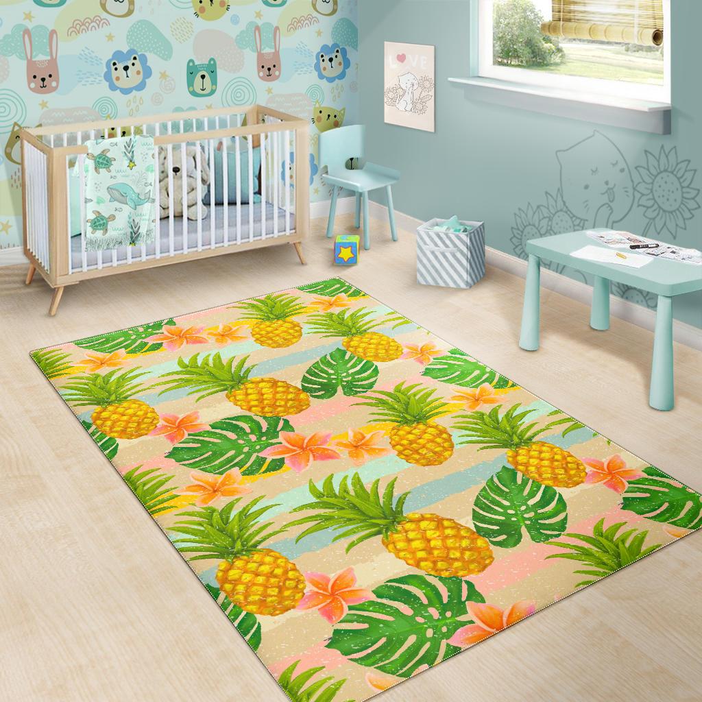 Sand Beach Pineapple Pattern Print Area Rug GearFrost