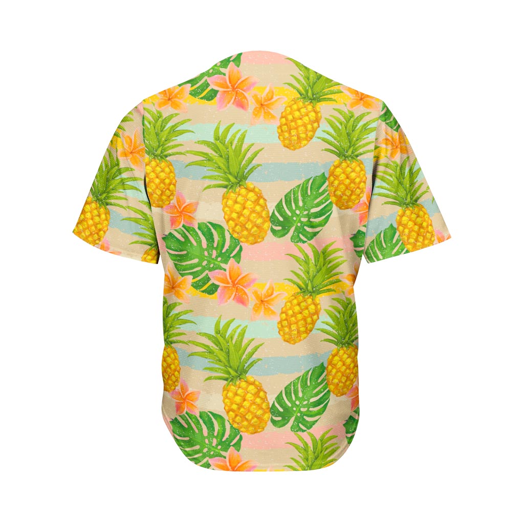 Sand Beach Pineapple Pattern Print Men's Baseball Jersey