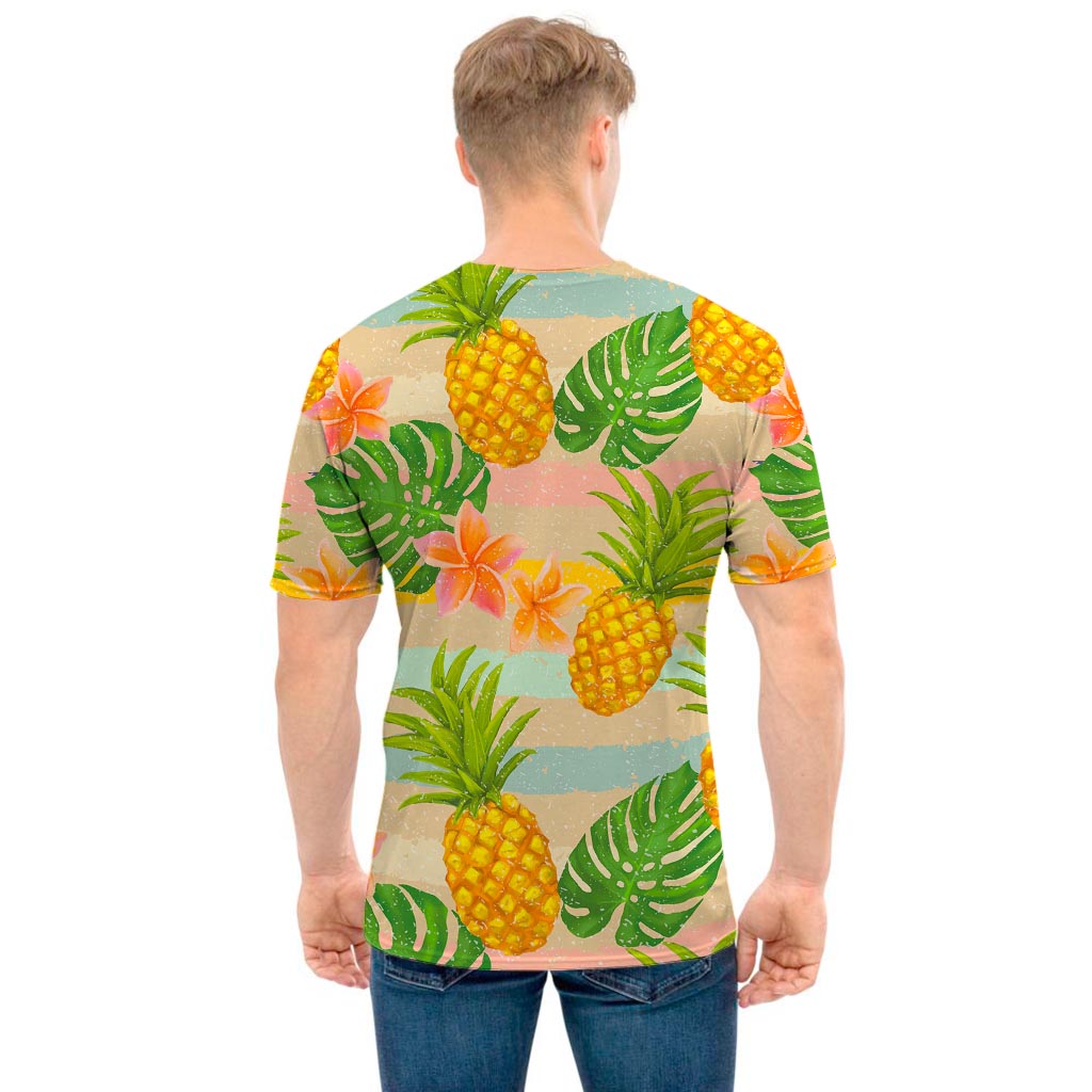 Sand Beach Pineapple Pattern Print Men's T-Shirt