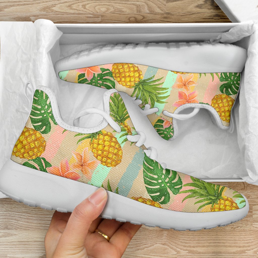 Sand Beach Pineapple Pattern Print Mesh Knit Shoes GearFrost