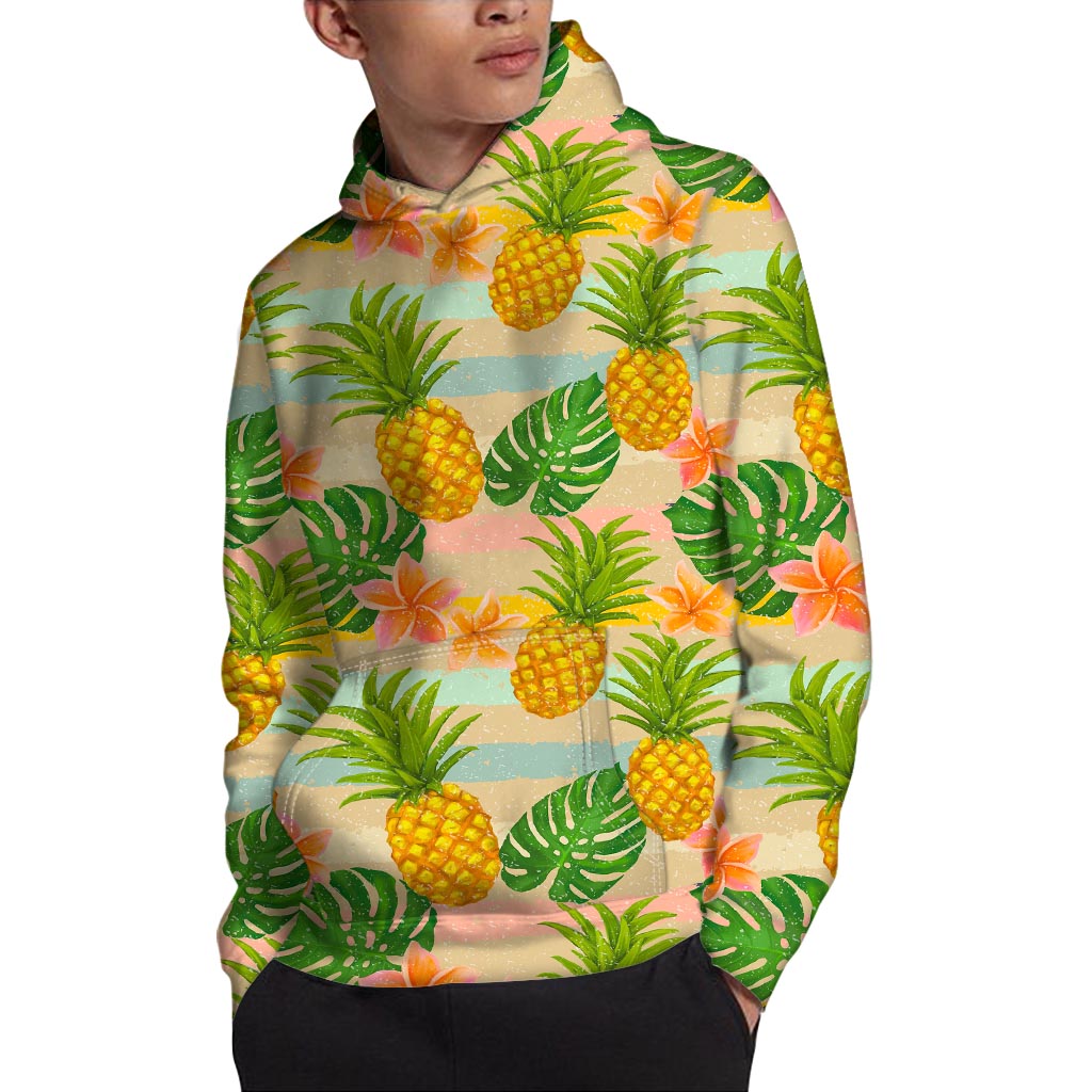 Sand Beach Pineapple Pattern Print Pullover Hoodie