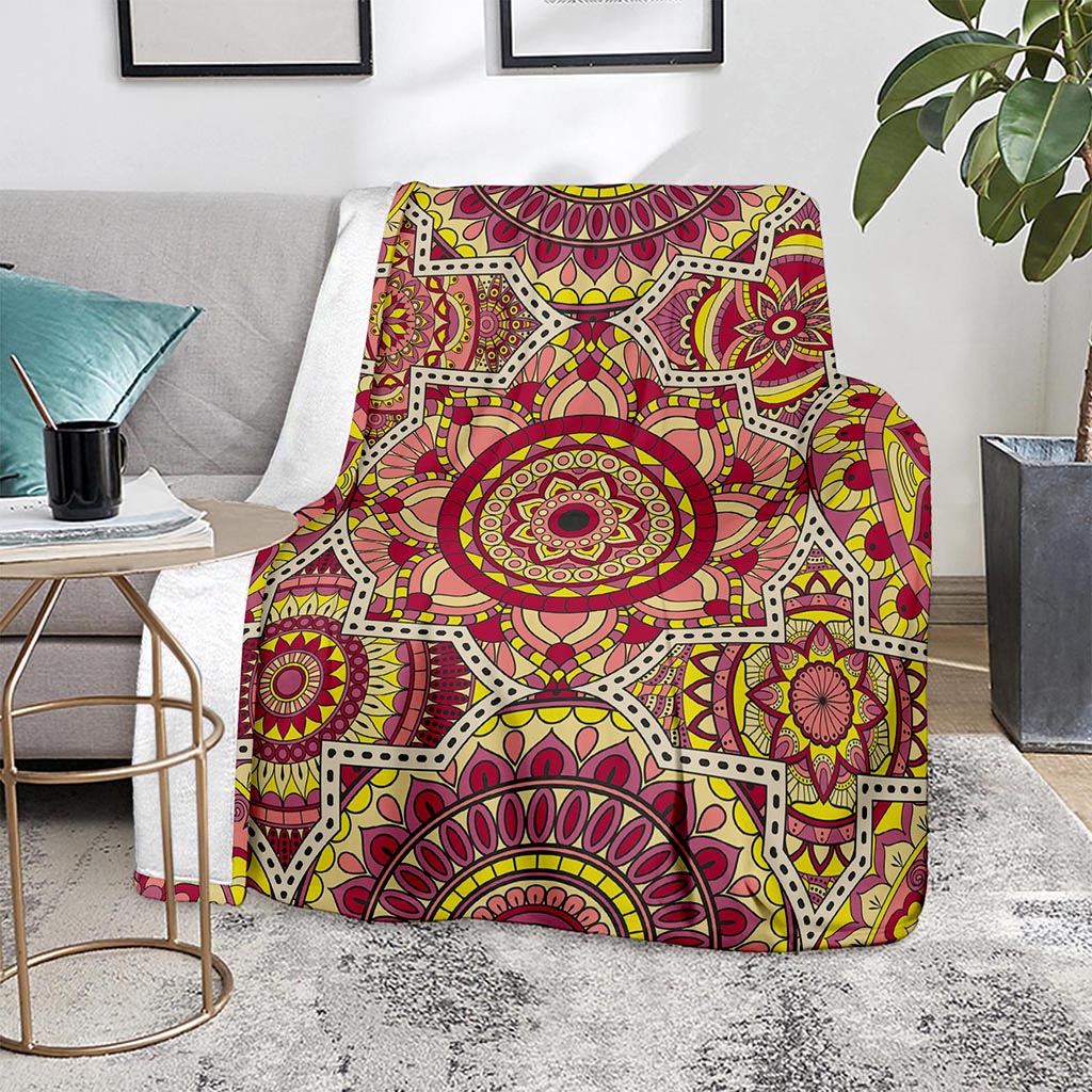 Sangria Mandala Bohemian Pattern Print Blanket