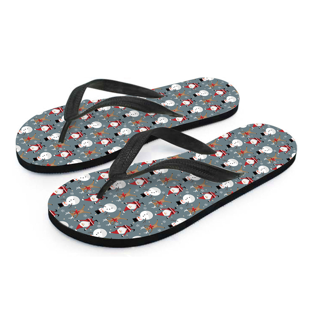 Santa Claus And Friends Pattern Print Flip Flops