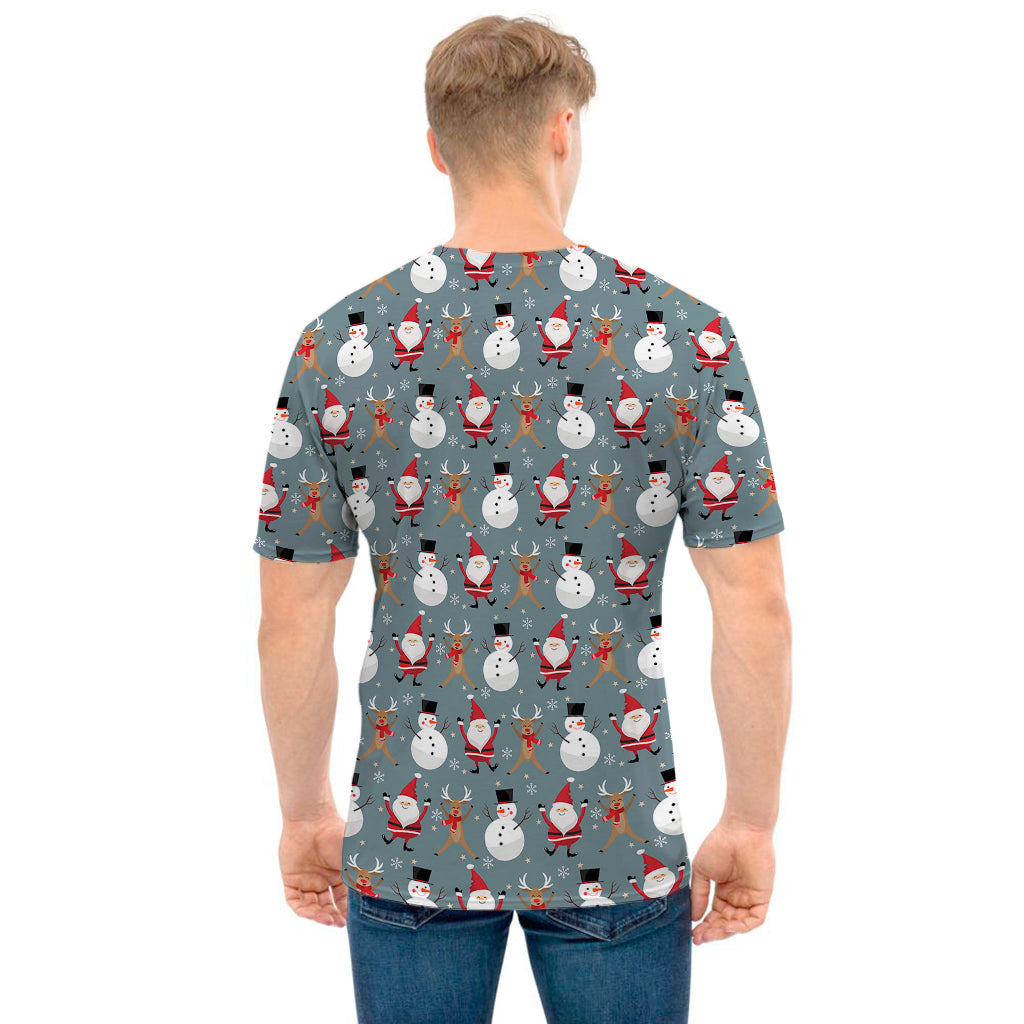 Santa Claus And Friends Pattern Print Men's T-Shirt