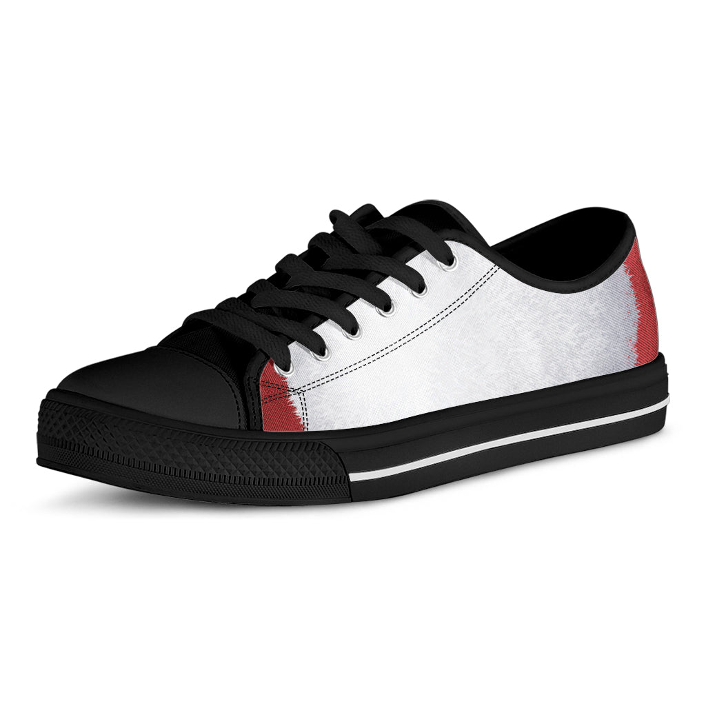Santa Claus Beard Print Black Low Top Shoes