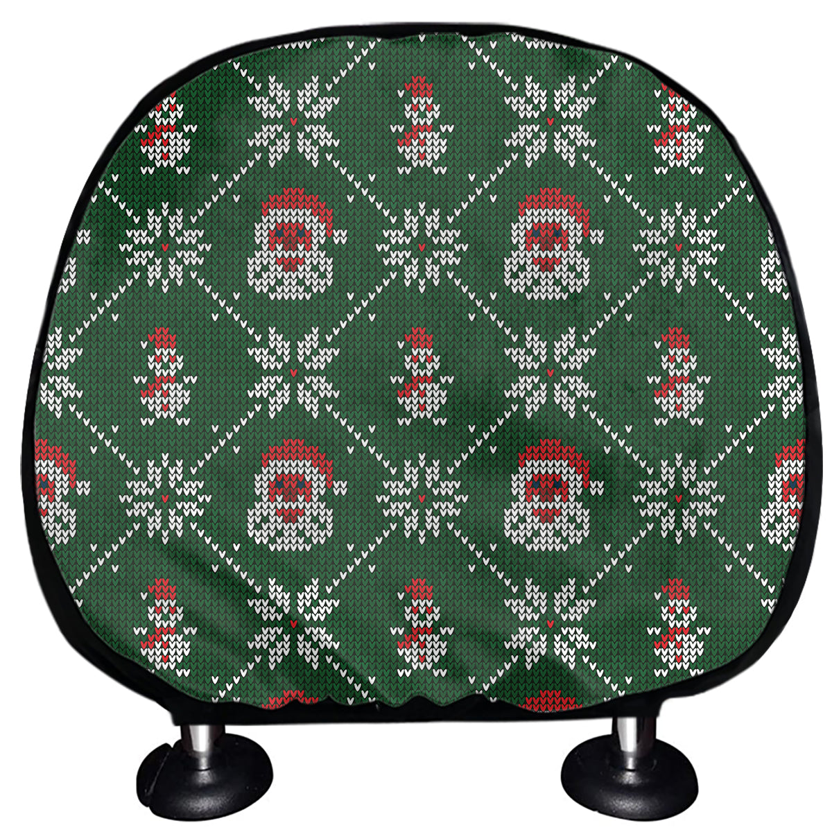 Santa Claus Knitted Pattern Print Car Headrest Covers