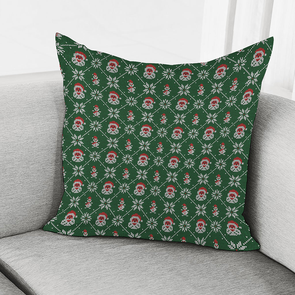 Santa Claus Knitted Pattern Print Pillow Cover