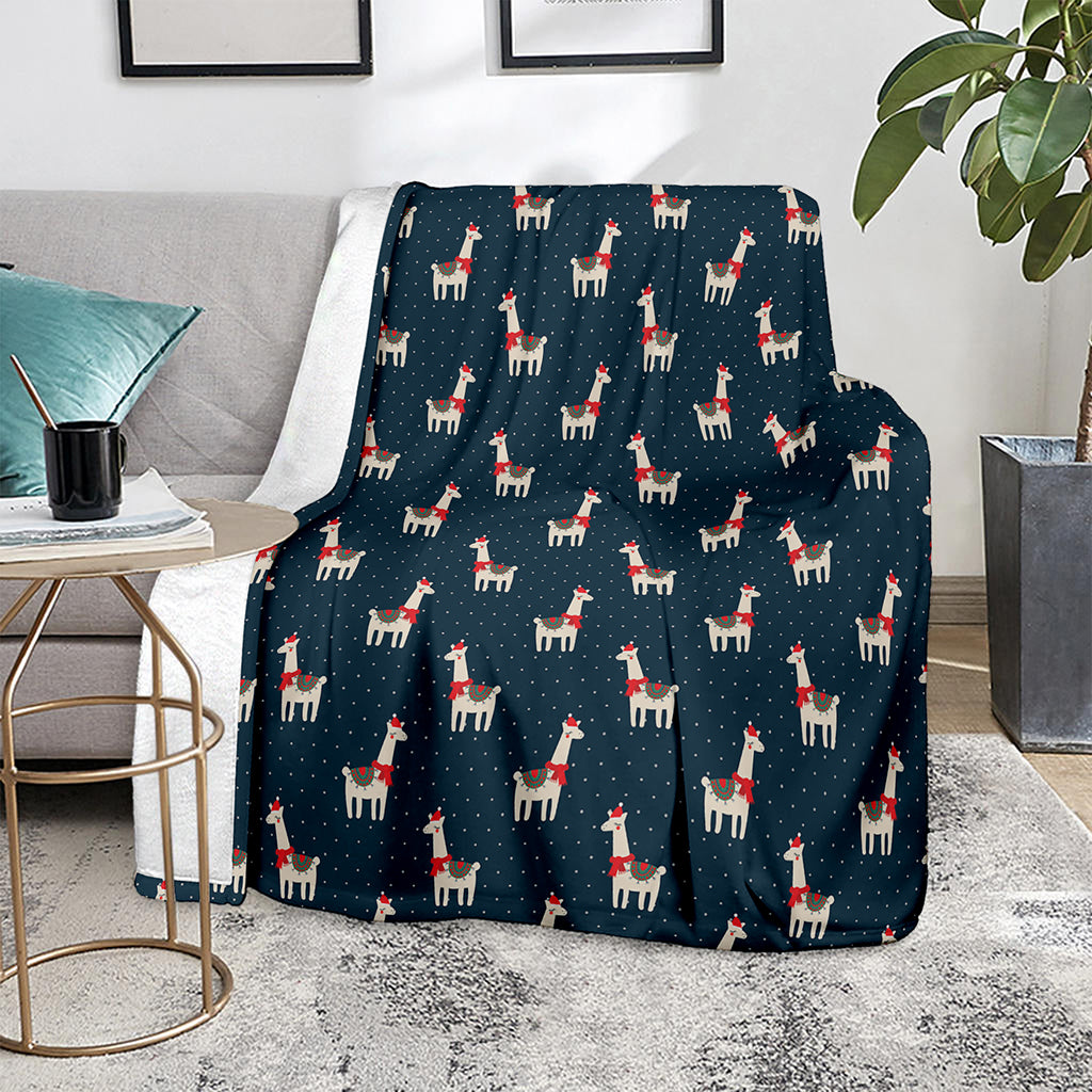 Santa Claus Llama Xmas Pattern Print Blanket