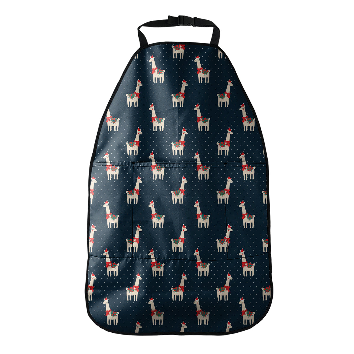 Santa Claus Llama Xmas Pattern Print Car Seat Organizers