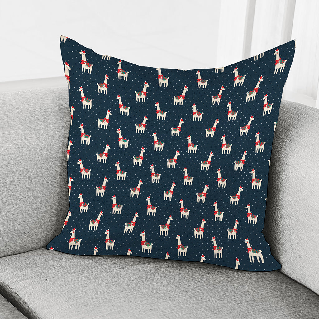 Santa Claus Llama Xmas Pattern Print Pillow Cover