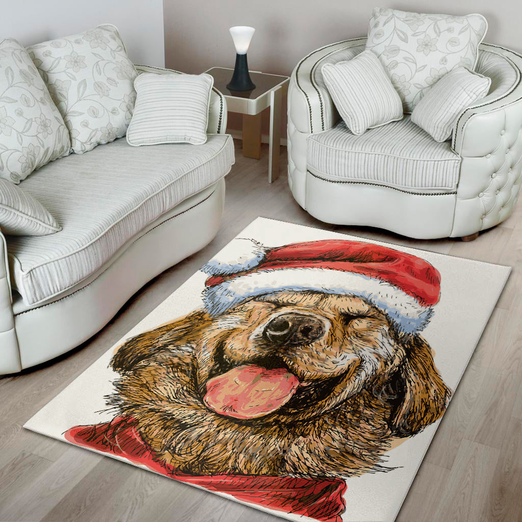 Santa Labrador Retriever Print Area Rug