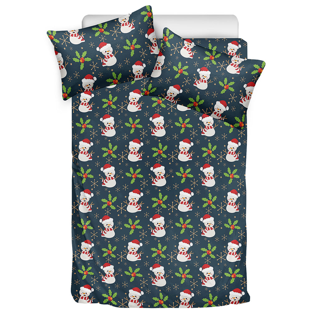 Santa Snowman Pattern Print Duvet Cover Bedding Set
