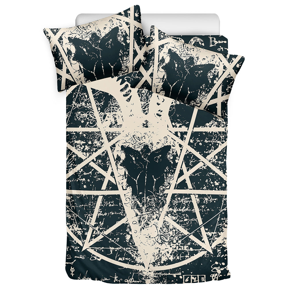 Satan Goat Skull Symbol Print Duvet Cover Bedding Set
