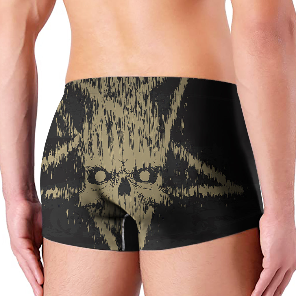 Satanic Pentagram Skull Print Men's Boxer Briefs
