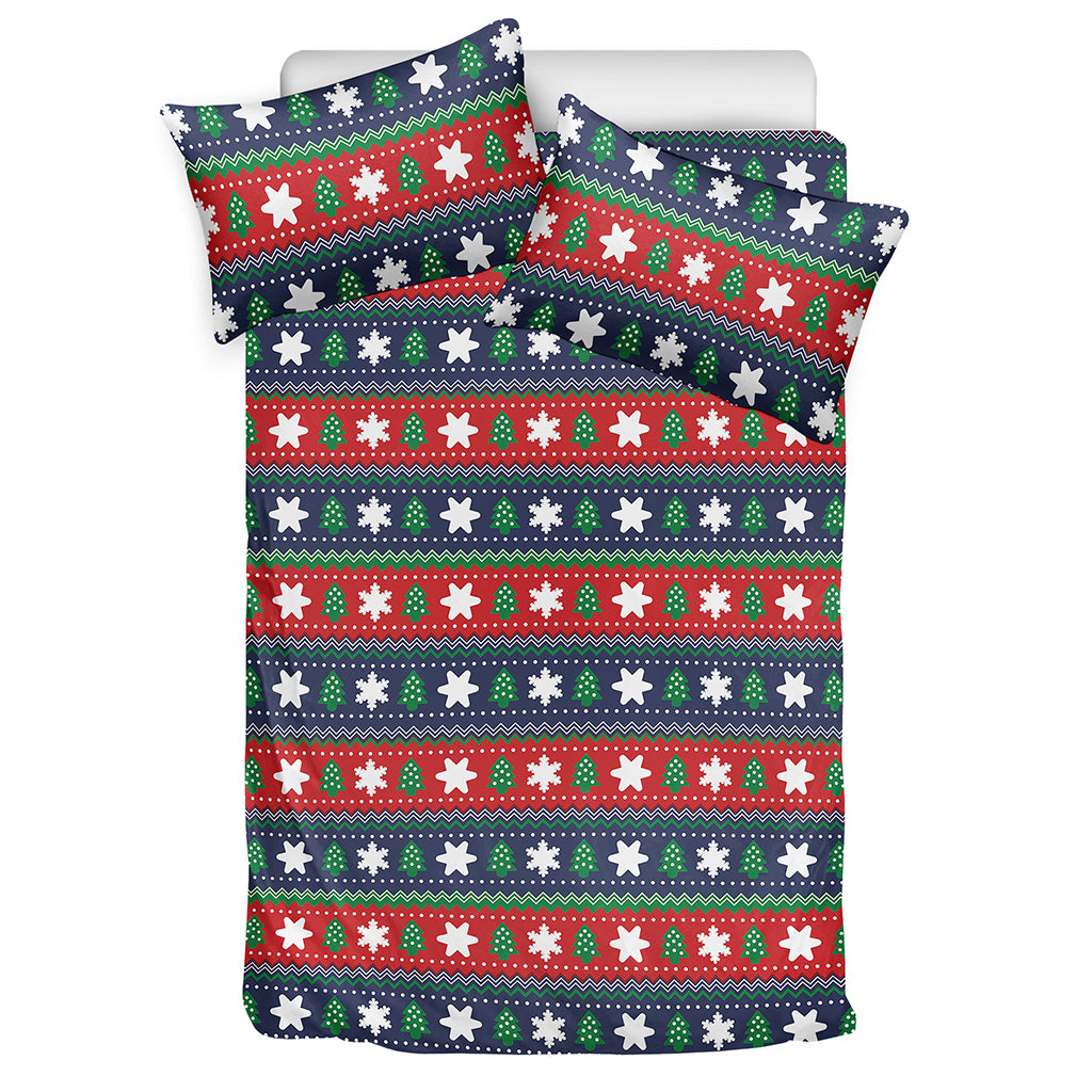 Scandinavian Christmas Pattern Print Duvet Cover Bedding Set