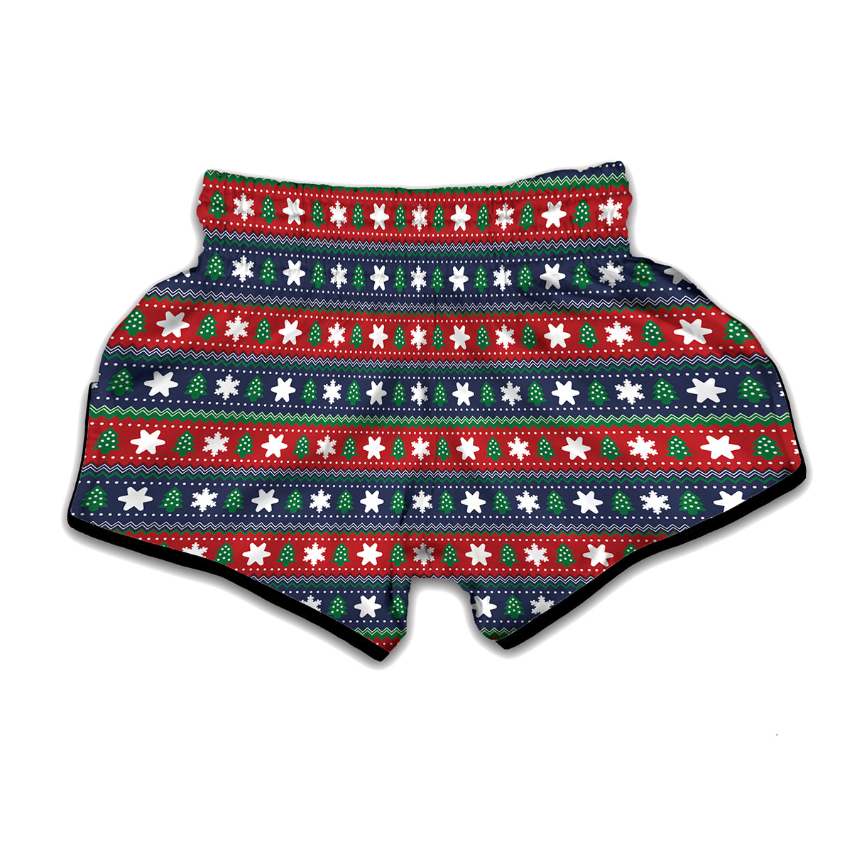 Scandinavian Christmas Pattern Print Muay Thai Boxing Shorts