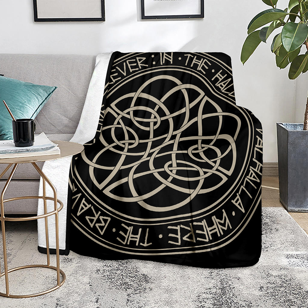 Scandinavian Viking Symbol Print Blanket