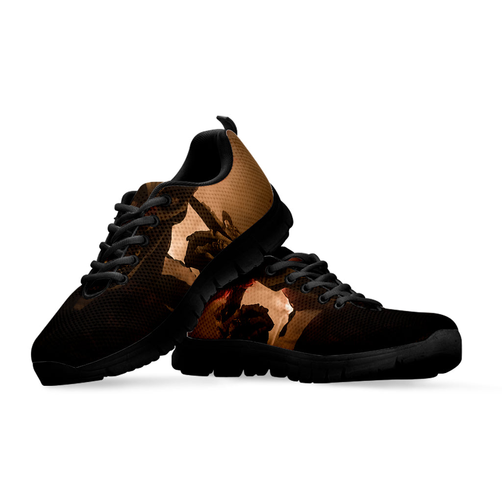 Scary Clown Print Black Sneakers
