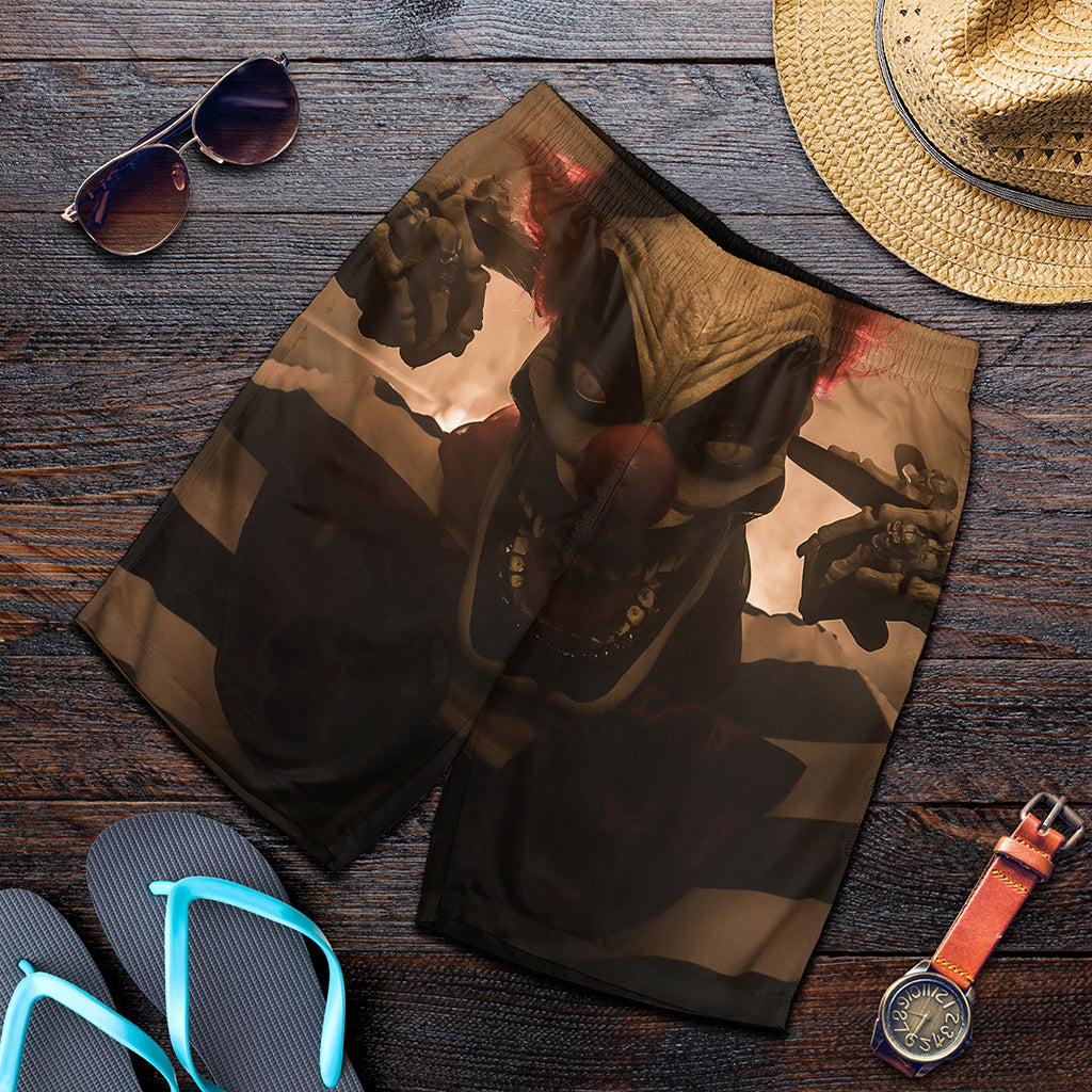 Scary Clown Print Men's Shorts