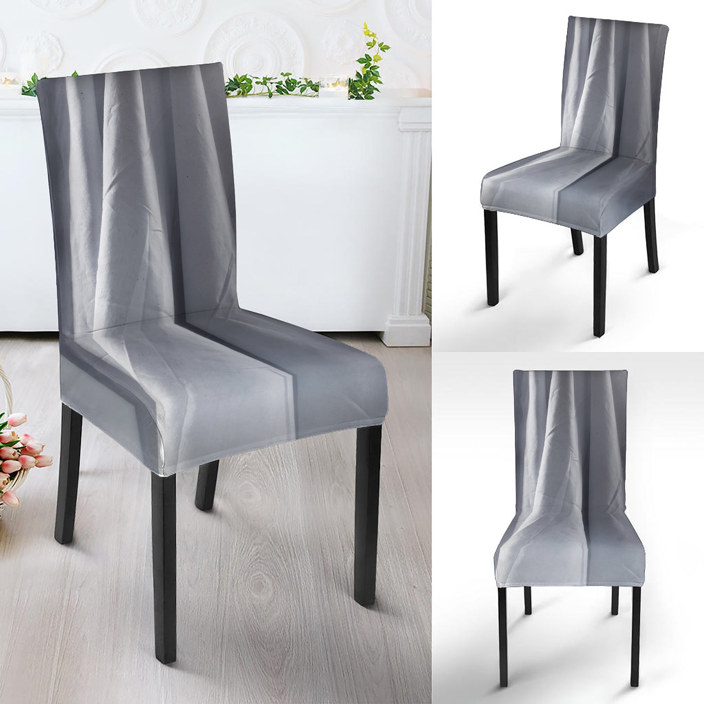 Scary Ghost 3D Print Dining Chair Slipcover