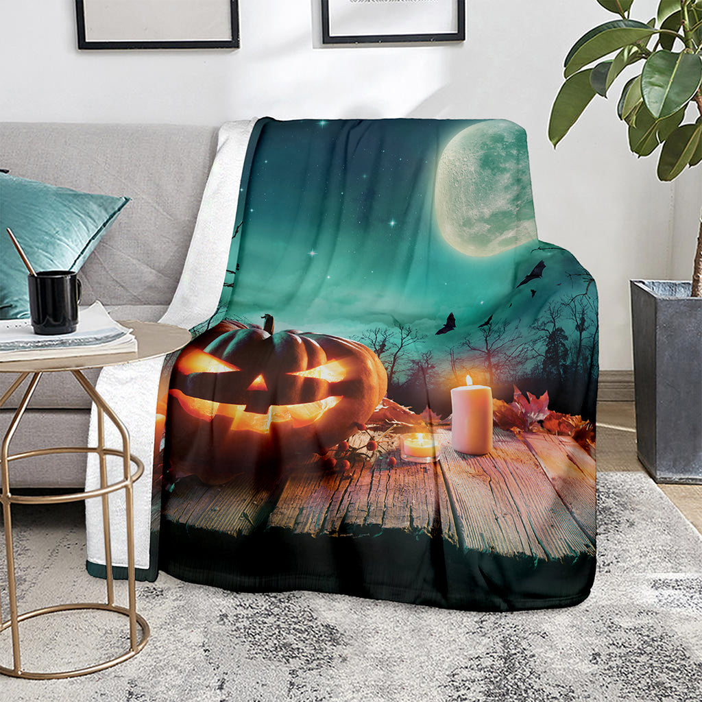 Scary Halloween Pumpkin Print Blanket