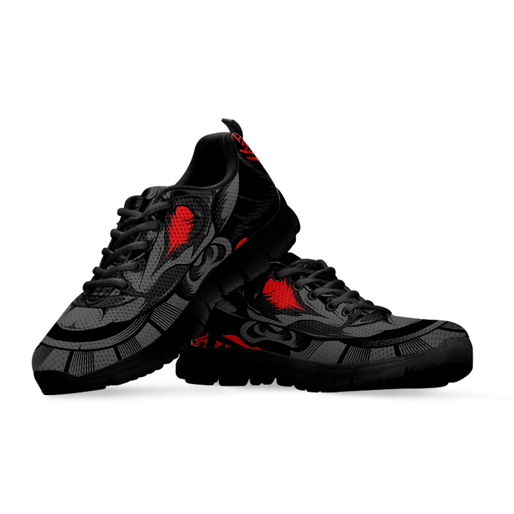 Scary Joker Card Print Black Sneakers