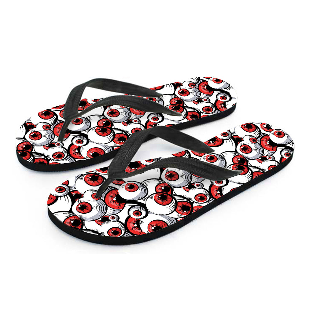 Scary Red Eyeball Pattern Print Flip Flops