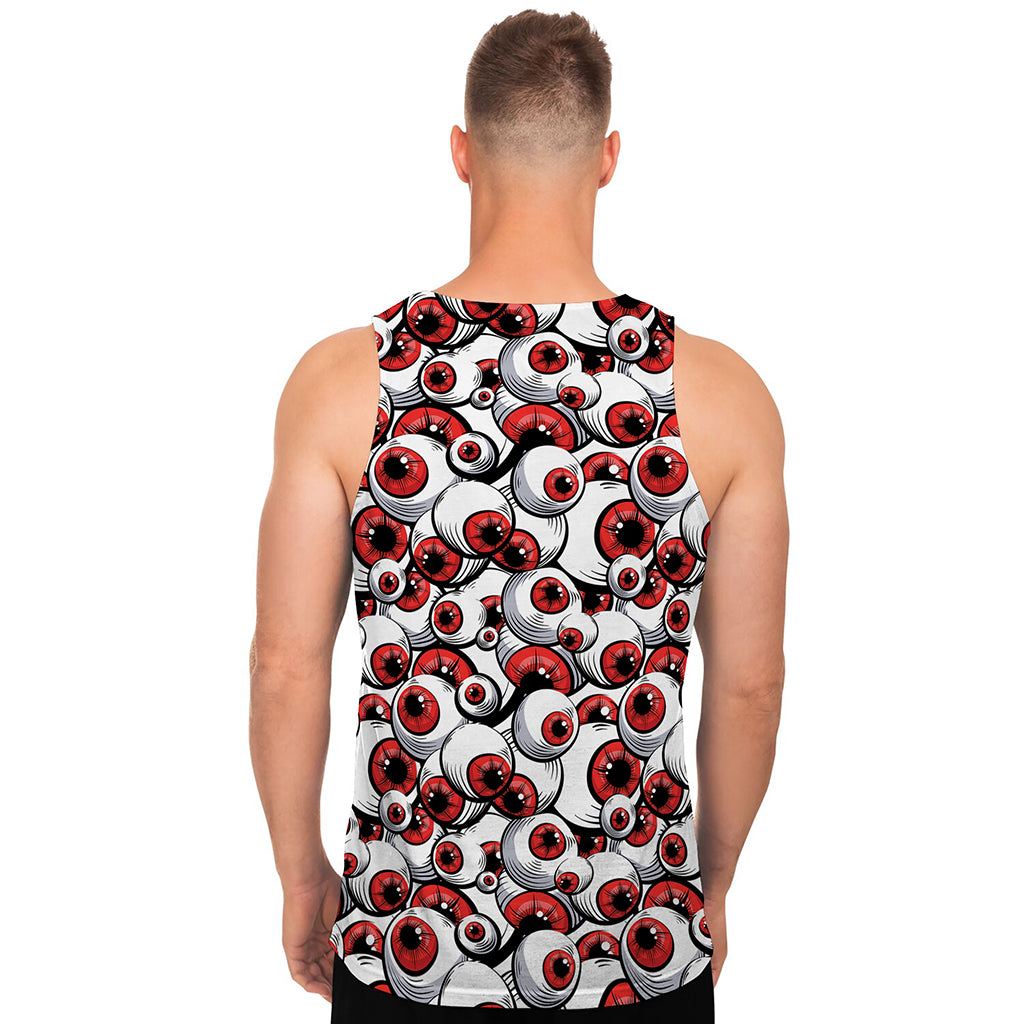 Scary Red Eyeball Pattern Print Men's Tank Top