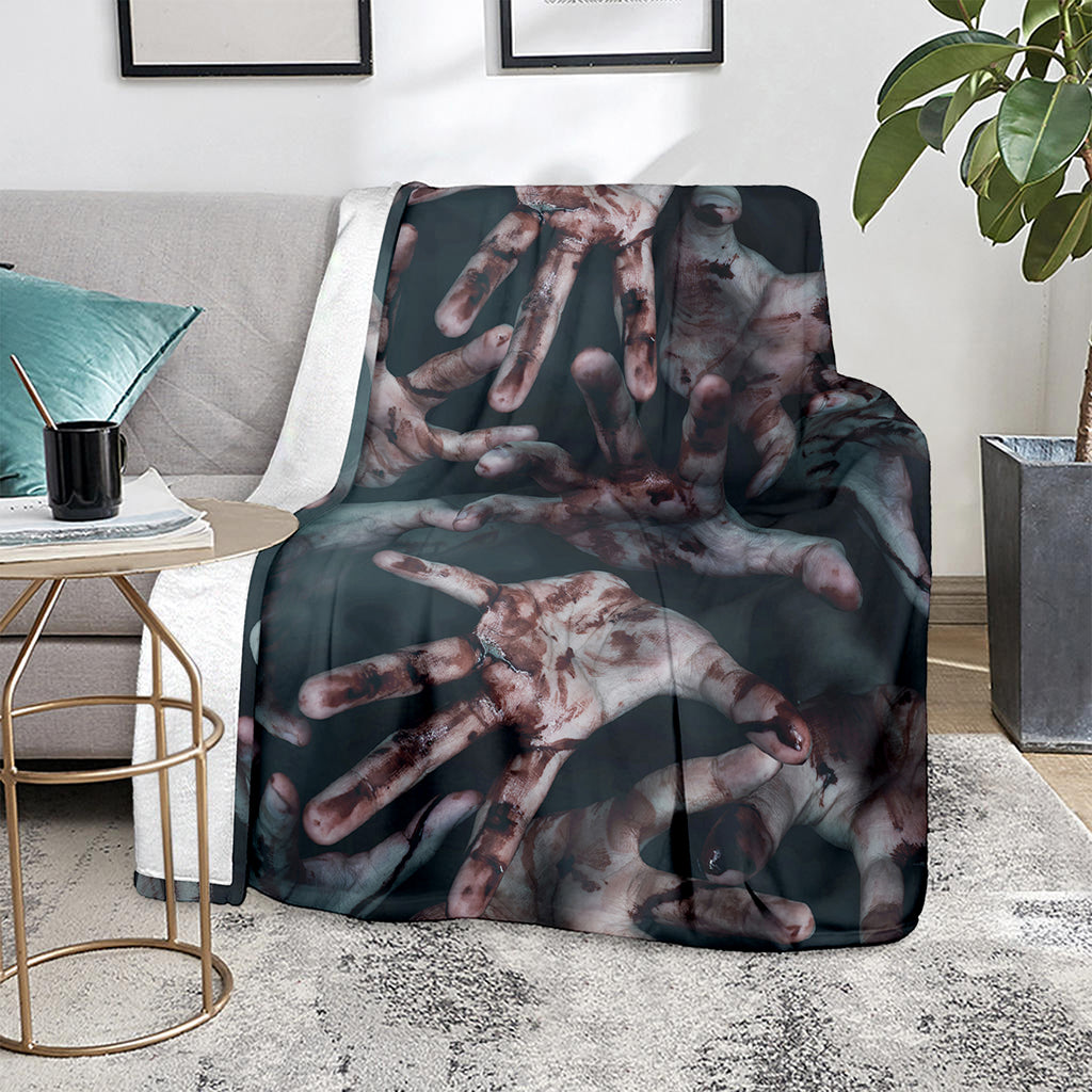 Scary Zombie Hands Print Blanket