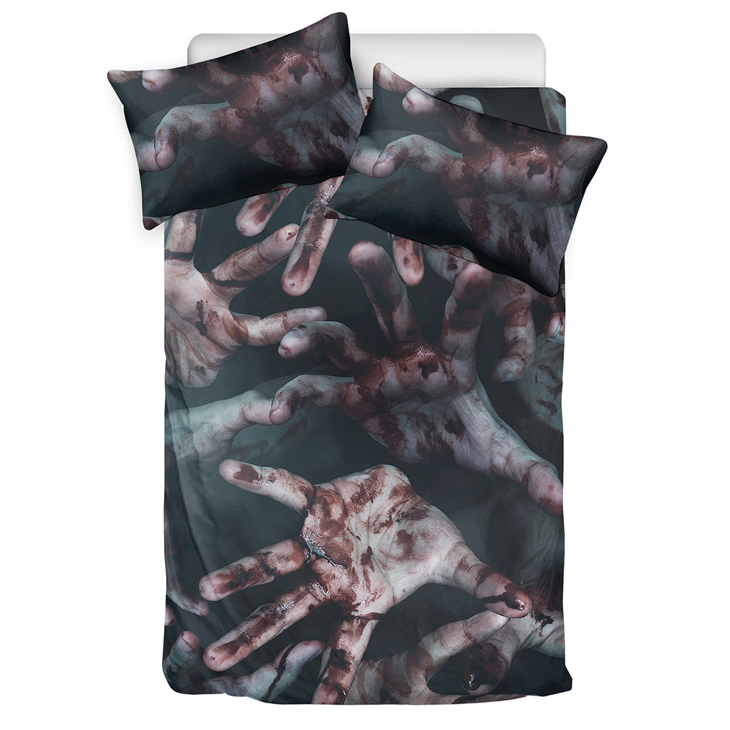 Scary Zombie Hands Print Duvet Cover Bedding Set