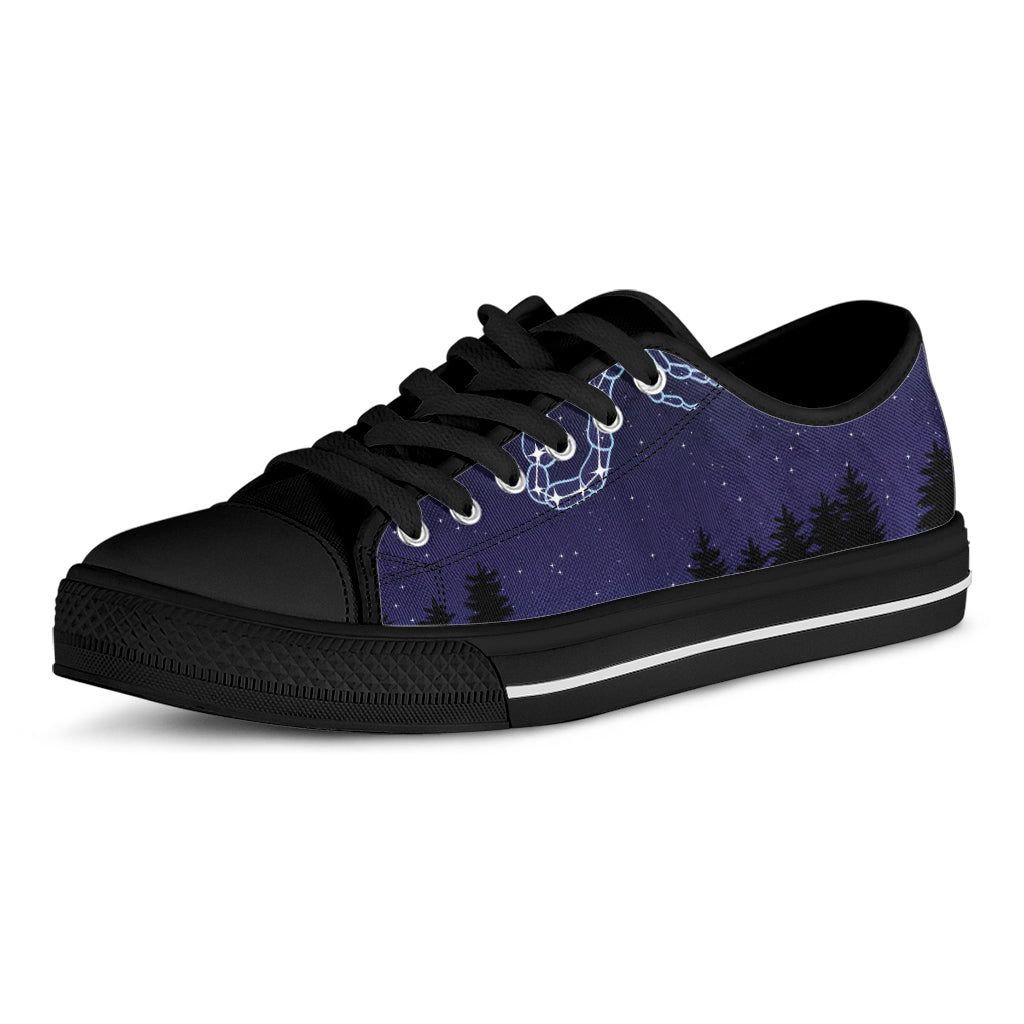 Scorpio Constellation Print Black Low Top Shoes