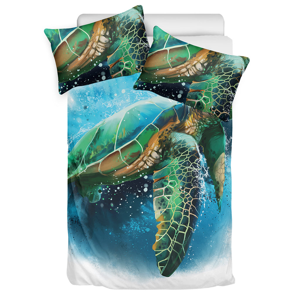 Sea Turtle Painting Print Duvet Cover Bedding Set