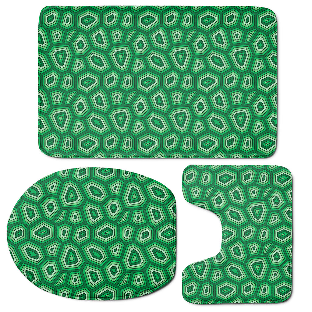 Sea Turtle Shell Pattern Print 3 Piece Bath Mat Set
