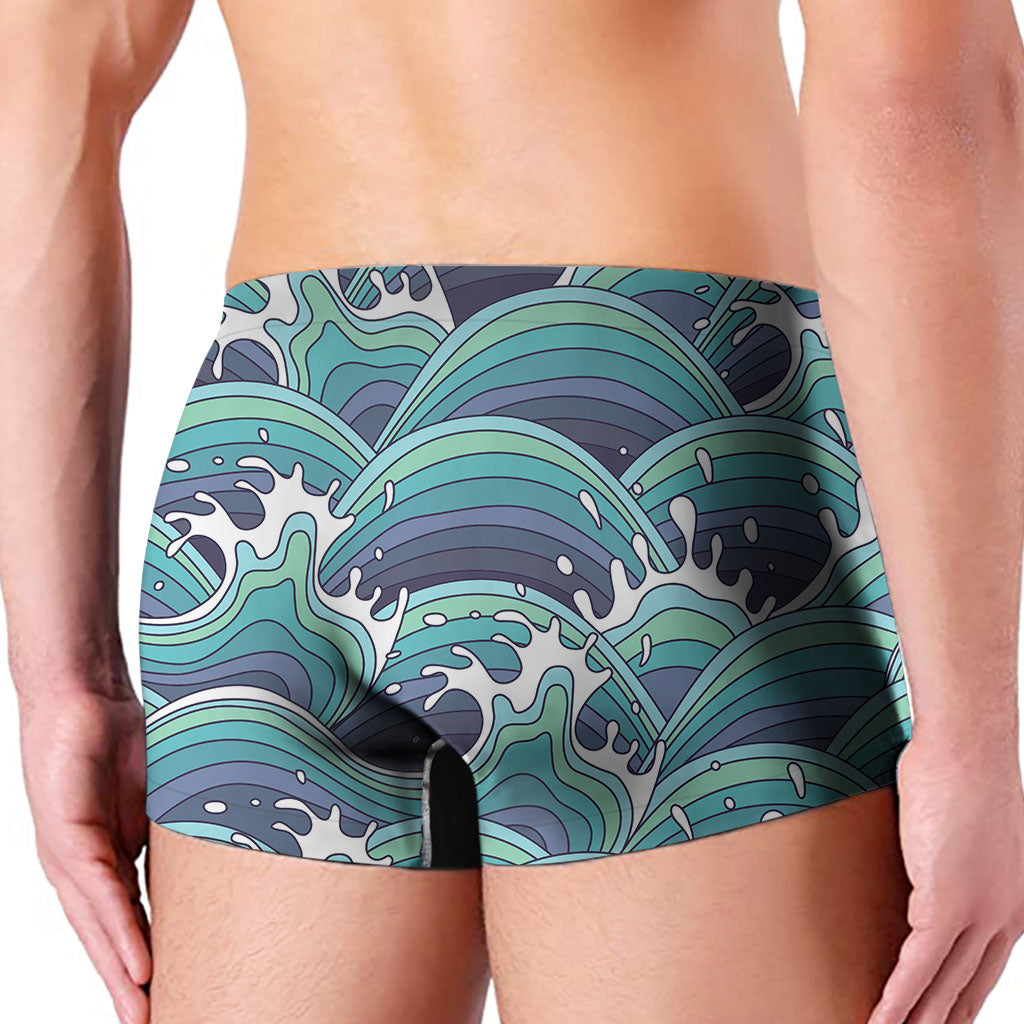 Sea Wave Surfing Pattern Print Men's Boxer Briefs