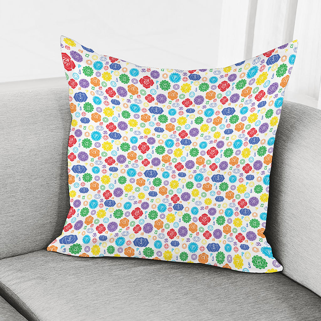 Seven Chakra Symbols Pattern Print Pillow Cover