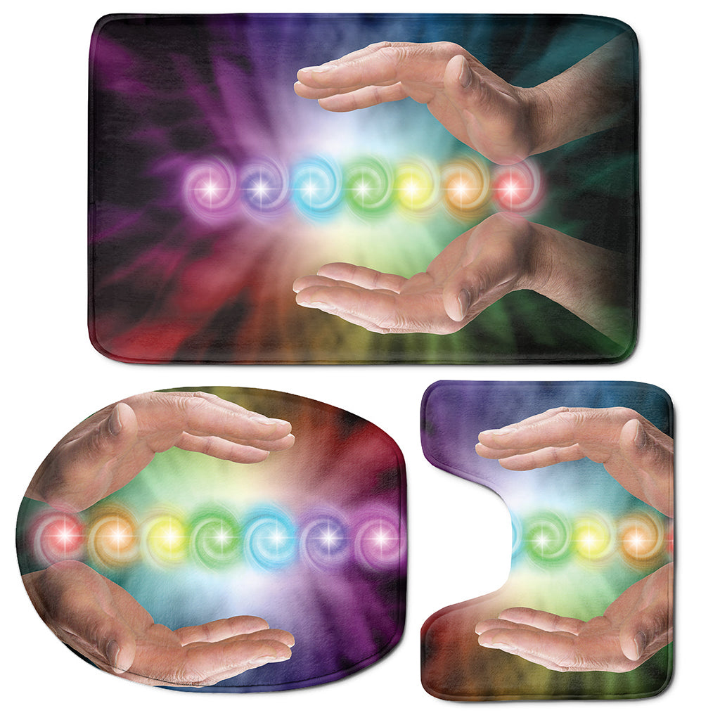 Seven Chakras Energy Print 3 Piece Bath Mat Set