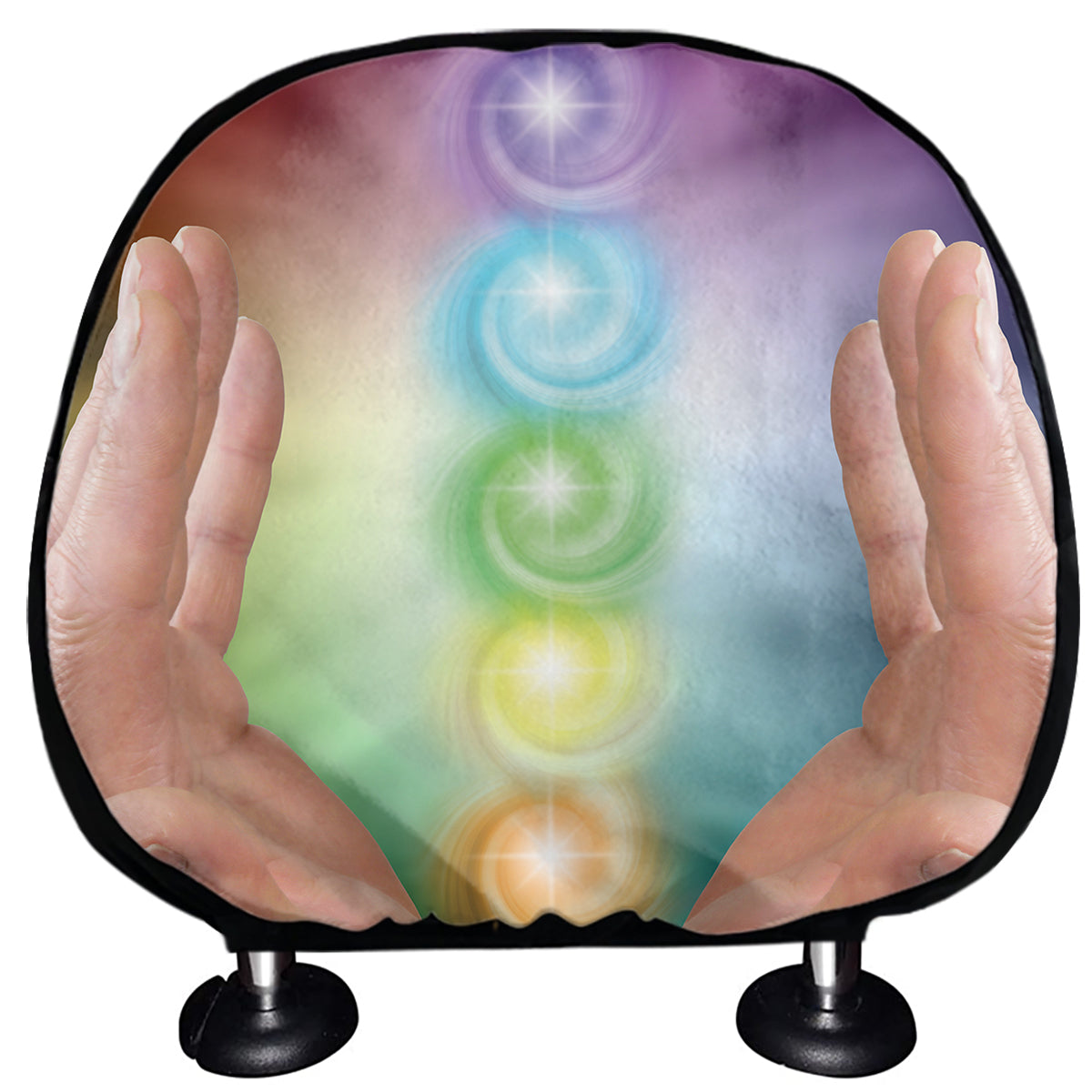 Seven Chakras Energy Print Car Headrest Covers