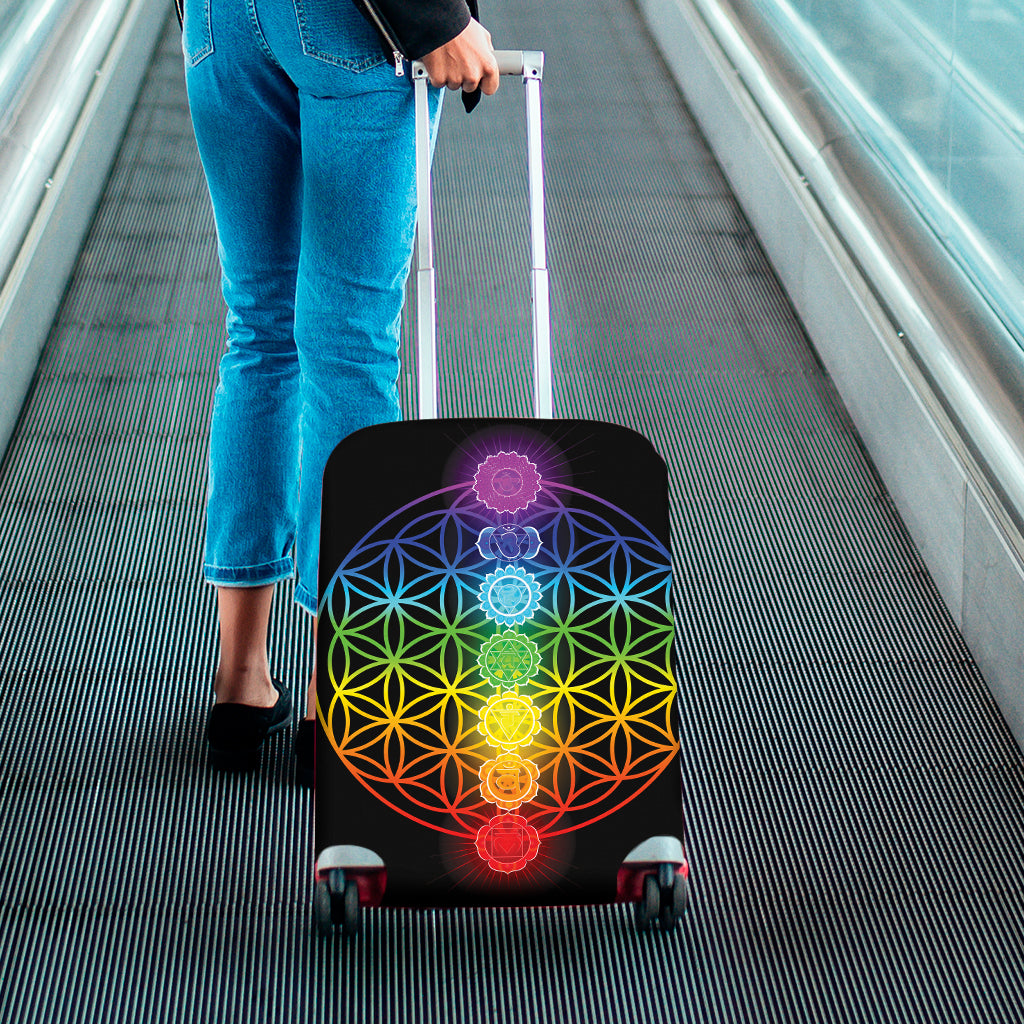 Seven Chakras Flower Of Life Print Luggage Cover