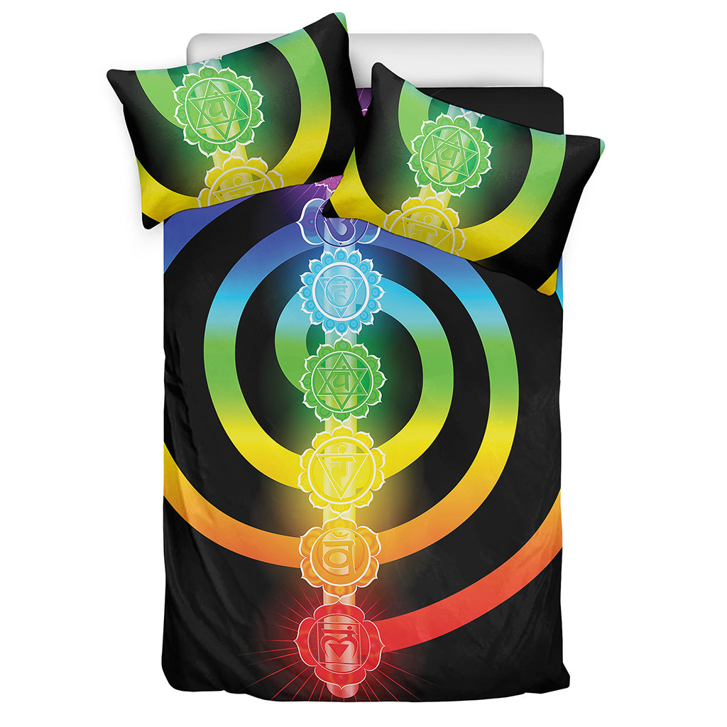 Seven Chakras Rainbow Of Life Print Duvet Cover Bedding Set