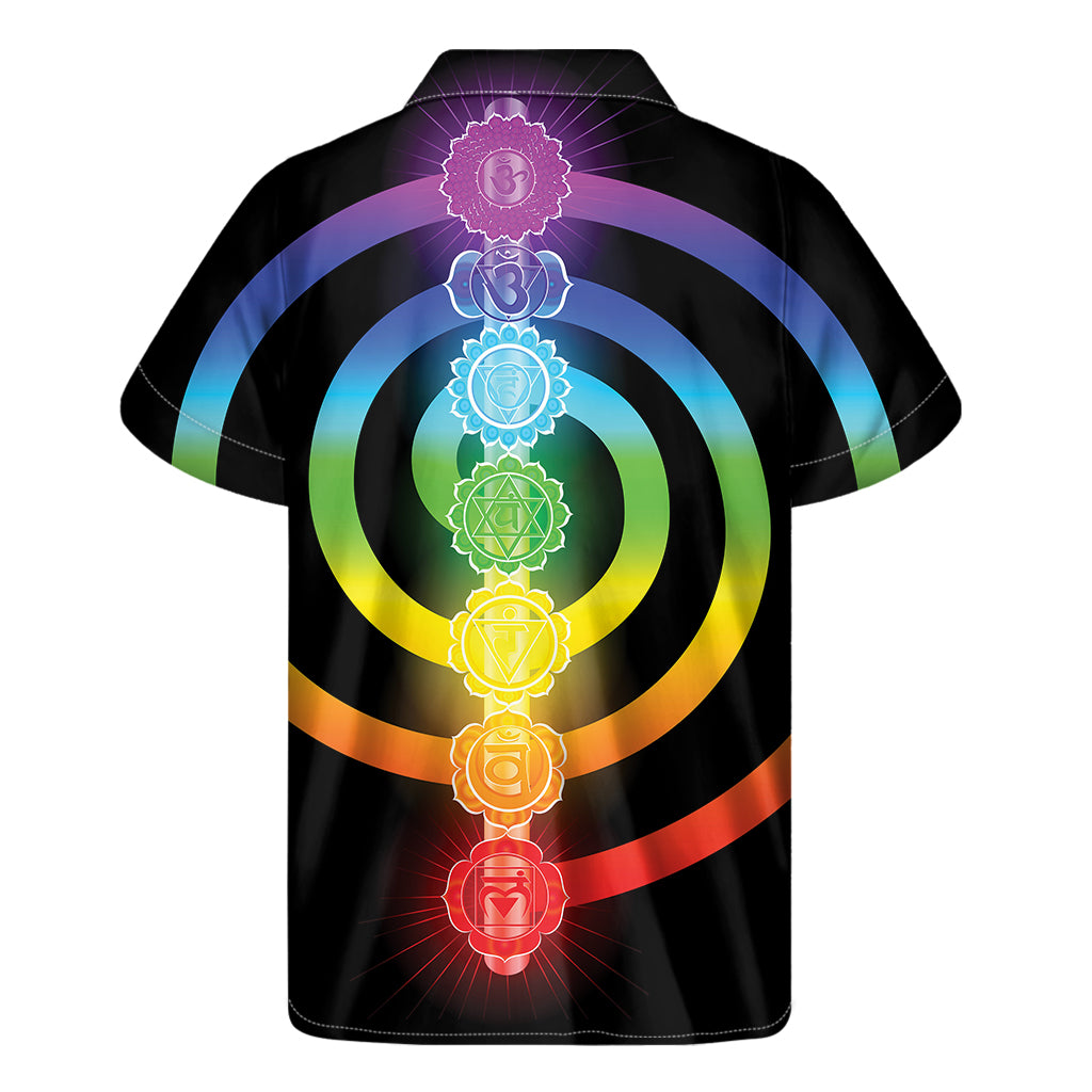 Seven Chakras Rainbow Of Life Print Men's Short Sleeve Shirt