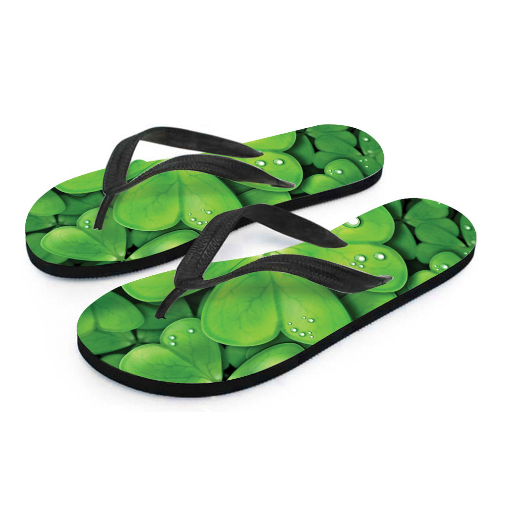 Shamrock Clover St. Patrick's Day Print Flip Flops