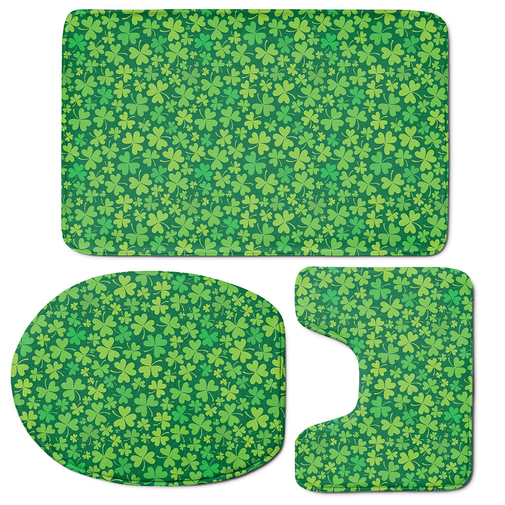 Shamrock Leaf St. Patrick's Day Print 3 Piece Bath Mat Set