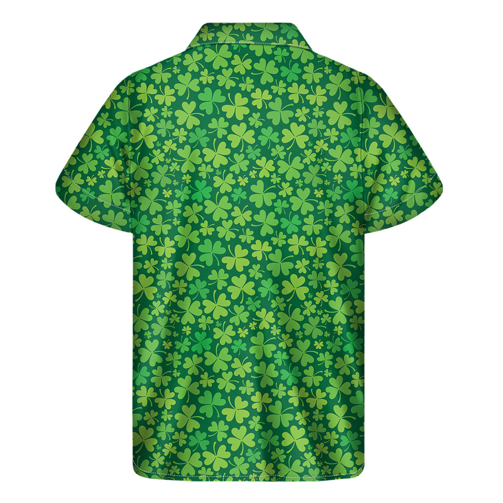 Shamrock Leaf St. Patrick's Day Print Men's Short Sleeve Shirt