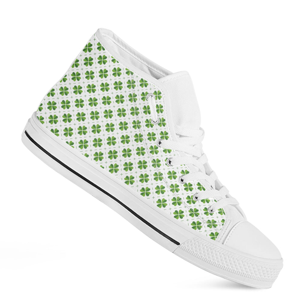 Shamrock Saint Patrick's Day Print White High Top Shoes