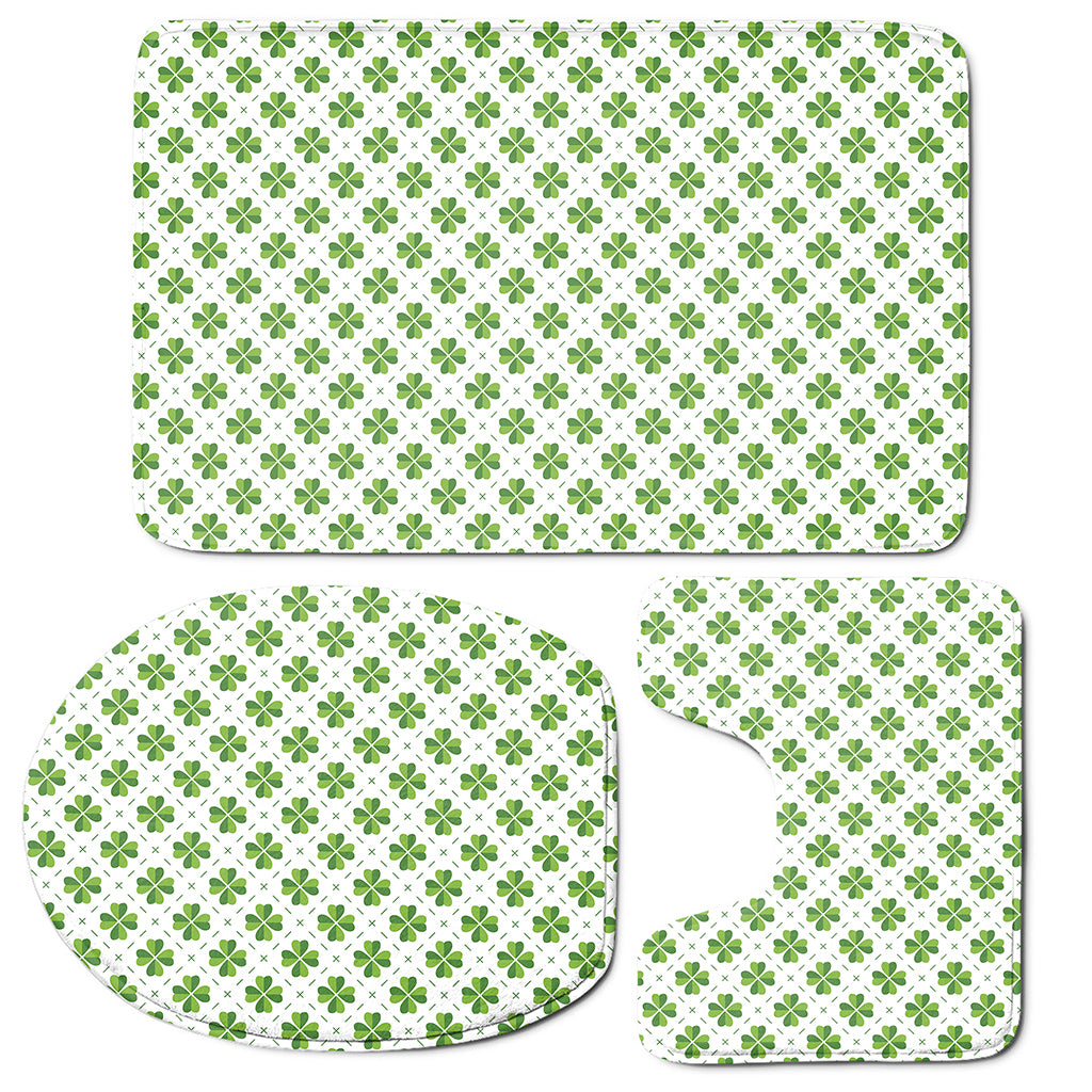 Shamrock Saint Patrick's Day Print 3 Piece Bath Mat Set